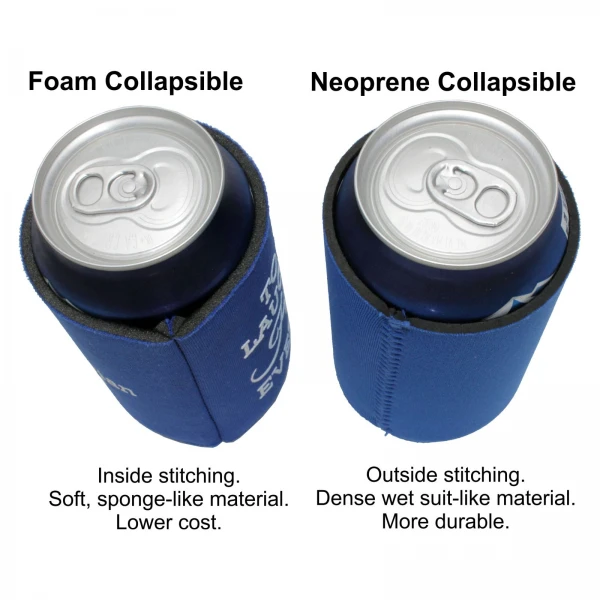 Blank Foam Zipper Beer Bottle Coolie Variety Color Packs - Image 7