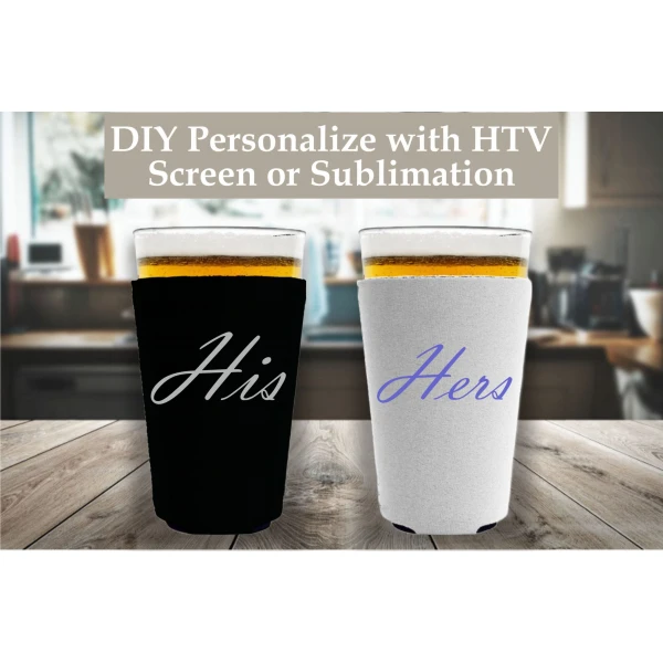 Blank Foam Collapsible Pint Glass Coolie – Choose Your Color & Quantity – Insulated Koozie