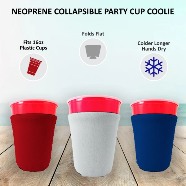 Blank Neoprene Collapsible Party Solo Cup Coolie - Image 4