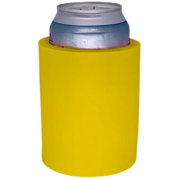 Yellow Blank Thick Foam Old School Can Coolie