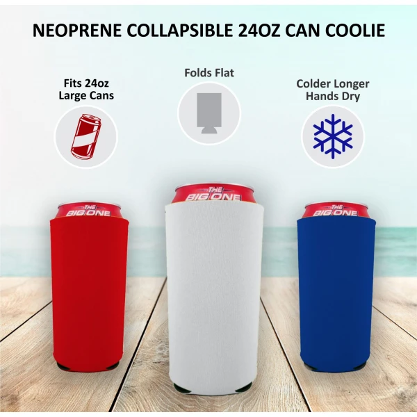 Blank Neoprene Collapsible 24 oz. Can Coolie - Image 8