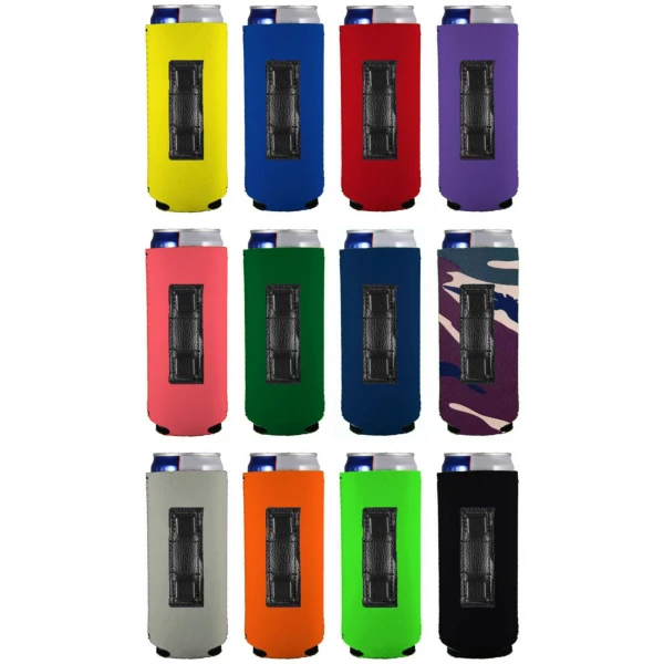 Blank Magnetic Neoprene 12 oz. Slim Can Coolie Variety Color Packs