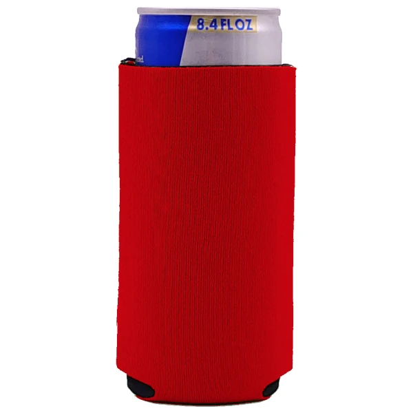 blank mini small 8.4 oz slim can koozie in red neoprene