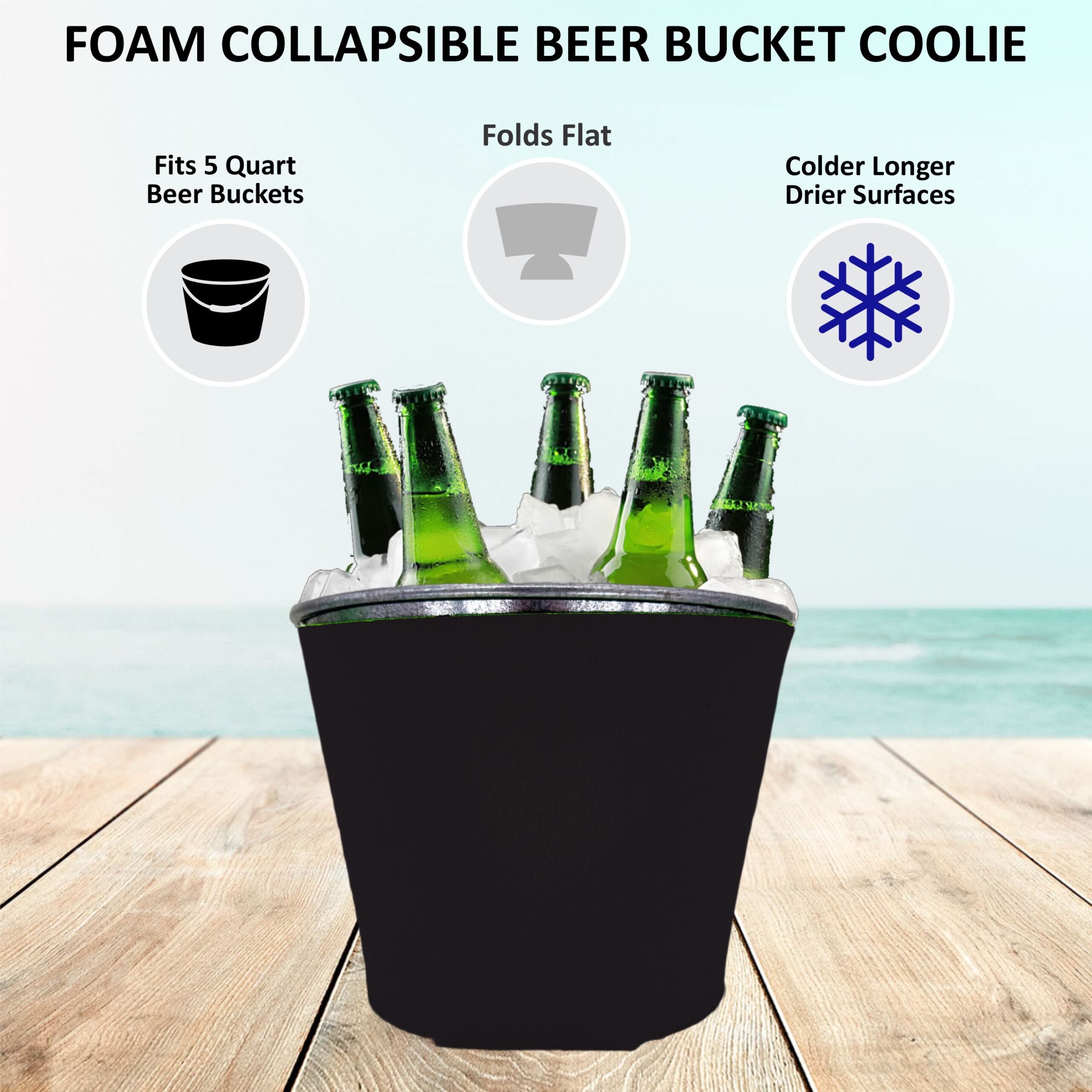 Unsewn Blank Foam Collapsible Beer Bucket Coolie - Made in USA - Image 4