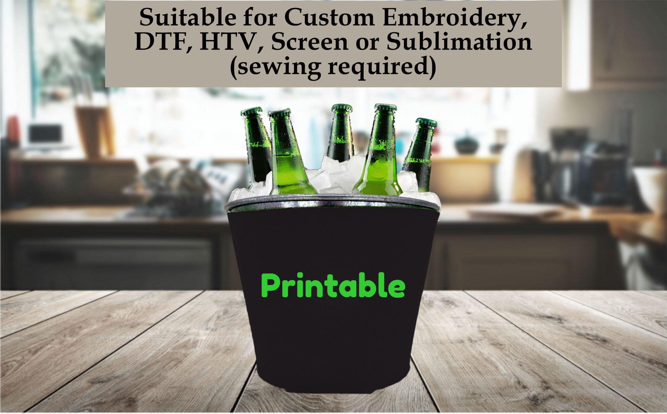 Unsewn Blank Foam Collapsible Beer Bucket Coolie - Made in USA - Image 5