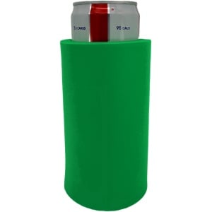 blank thick foam slim can koozie in kelly green