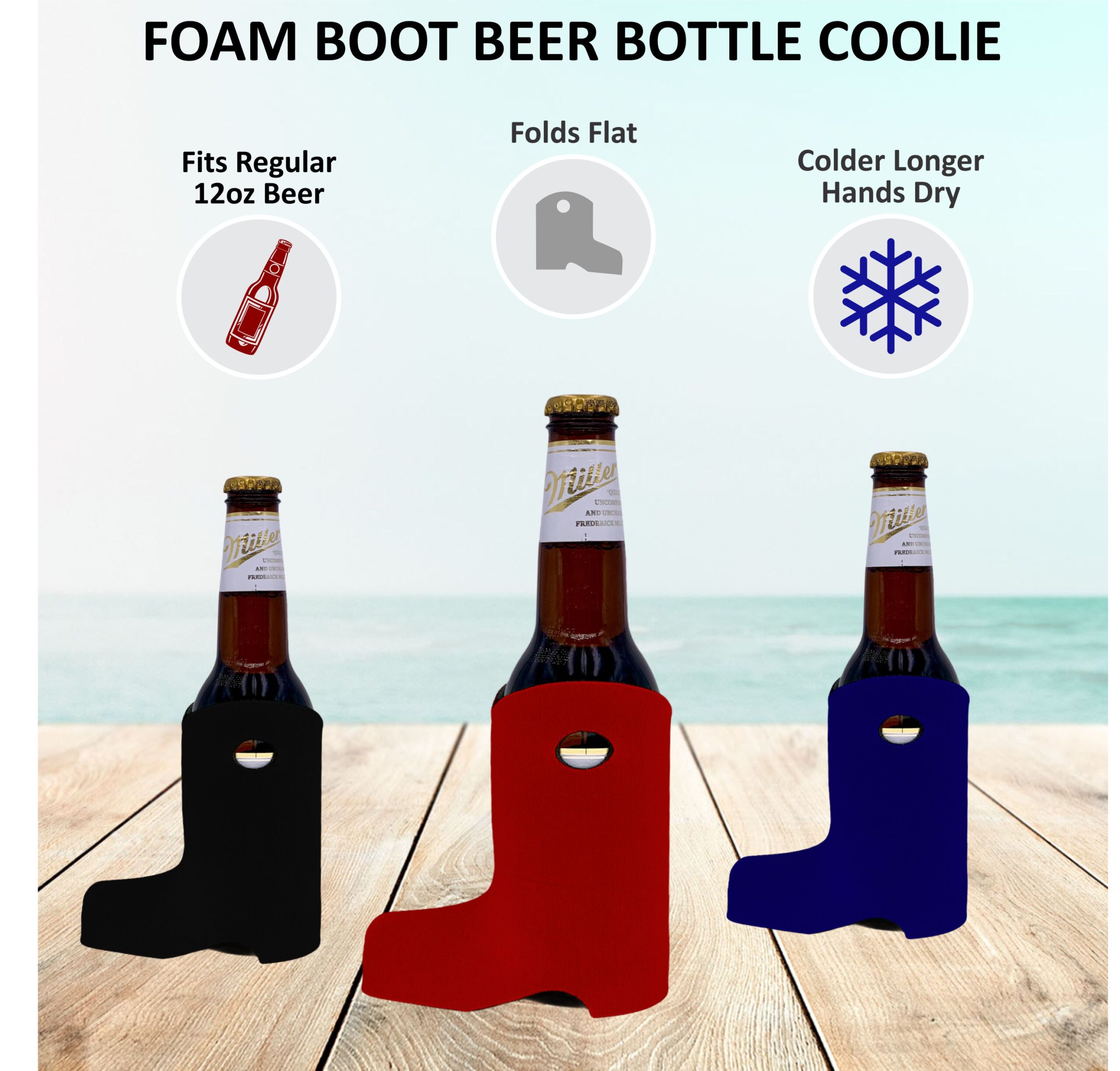 Blank Foam Boot Shaped Beer Bottle Coolie - Made in USA - Image 5